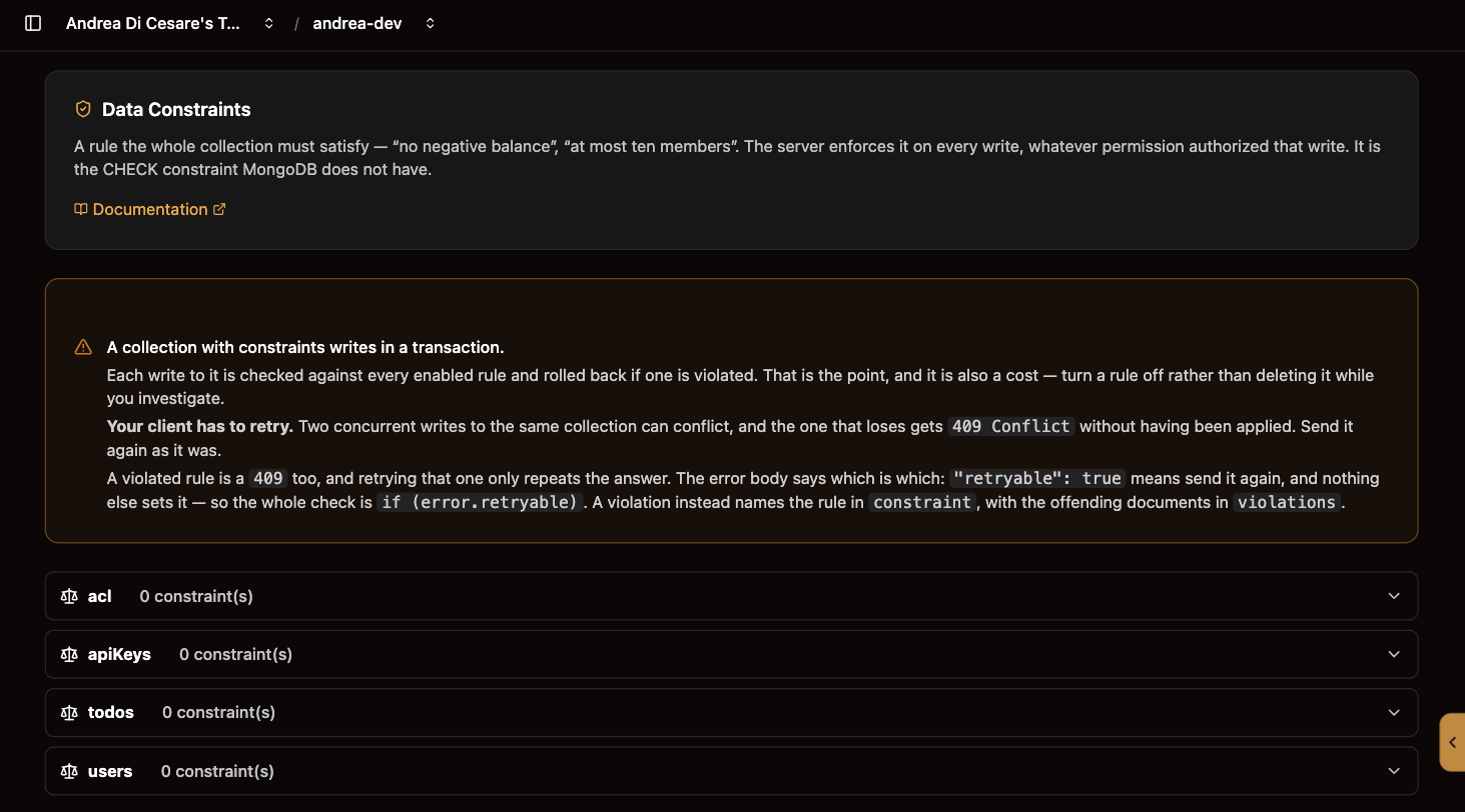 The Constraints page: what a constraint costs