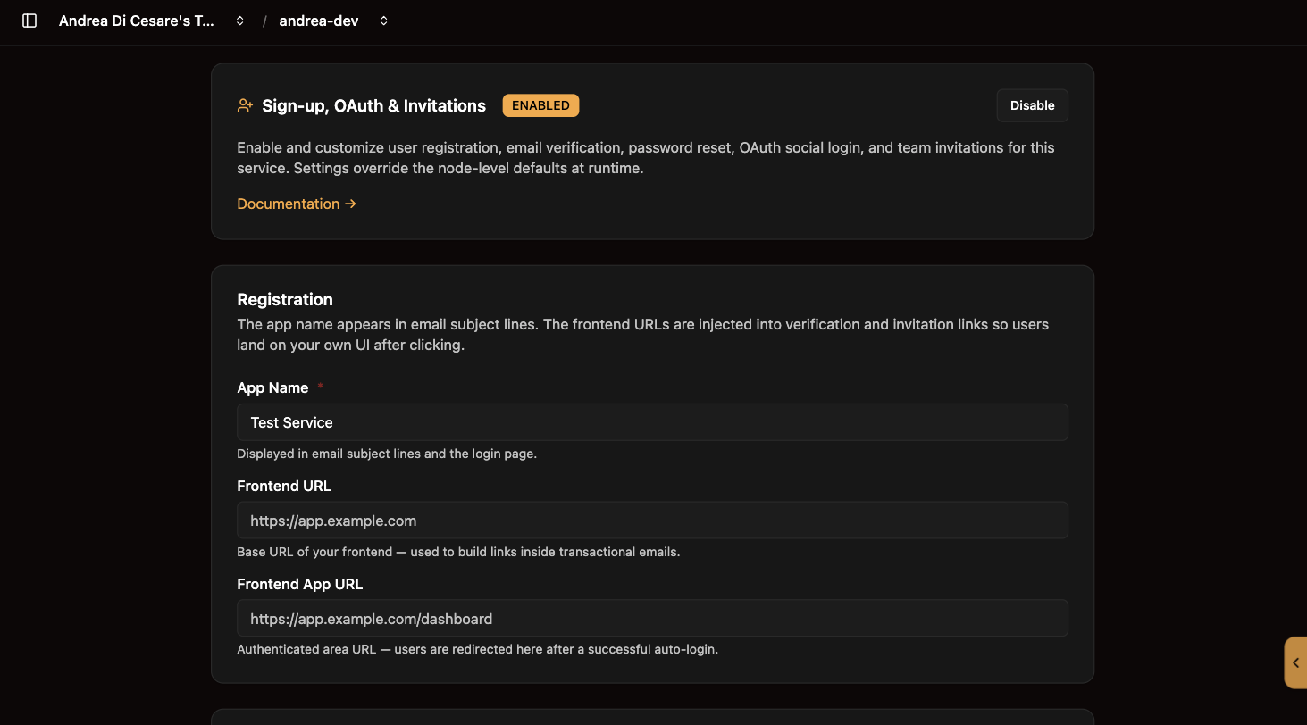 The Sign-up page: the plugin enabled